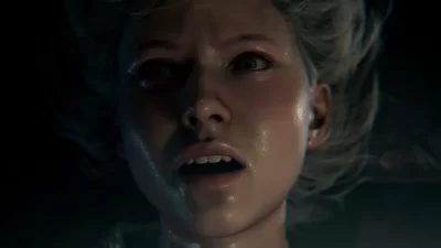 Grace suspirando en Resident Evil Requiem: Expresión dramática y misteriosa