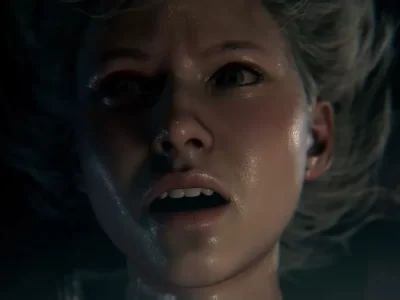 Grace suspirando en Resident Evil Requiem: Expresión dramática y misteriosa